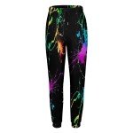 Colorful Neon Splatter Jogger Pants for Women