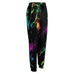 Colorful Neon Splatter Jogger Pants for Women