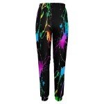Colorful Neon Splatter Jogger Pants for Women