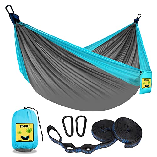 SZHLUX Portable Camping Hammock with Tree Straps, Carry Bag