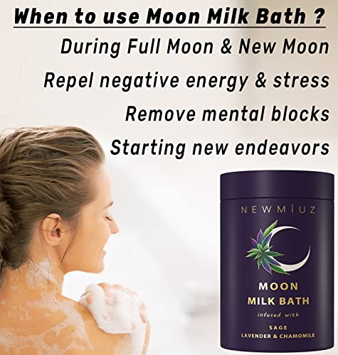 Lavender Chamomile Moon Milk Bath Soak - Spiritual Stress Relief for Women