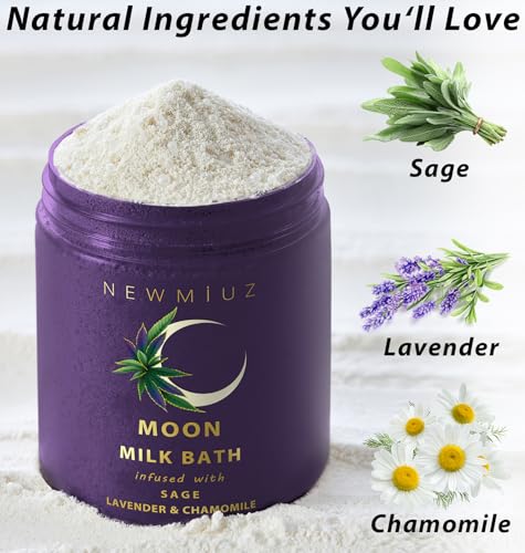 Lavender Chamomile Moon Milk Bath Soak - Spiritual Stress Relief for Women