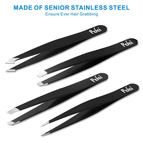 Professional Stainless Steel Tweezers Set for Precision Hair Removal