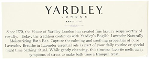 Yardley London English Lavender Essential Oils Soap Bar, 4.25 oz