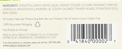 Yardley London English Lavender Essential Oils Soap Bar, 4.25 oz