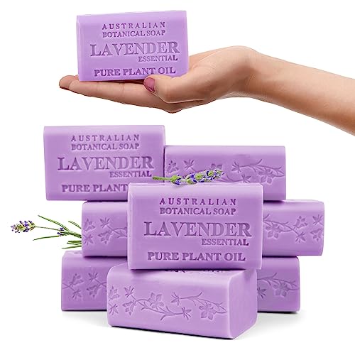 Lavender Botanical Soap Bars, Shea Butter Enriched-Pack of 8