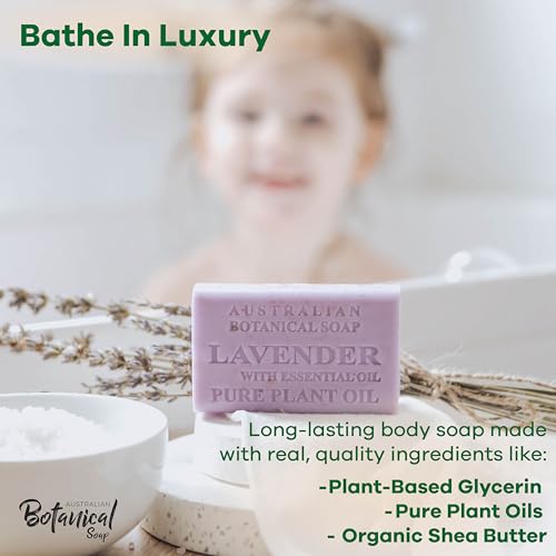 Lavender Botanical Soap Bars, Shea Butter Enriched-Pack of 8