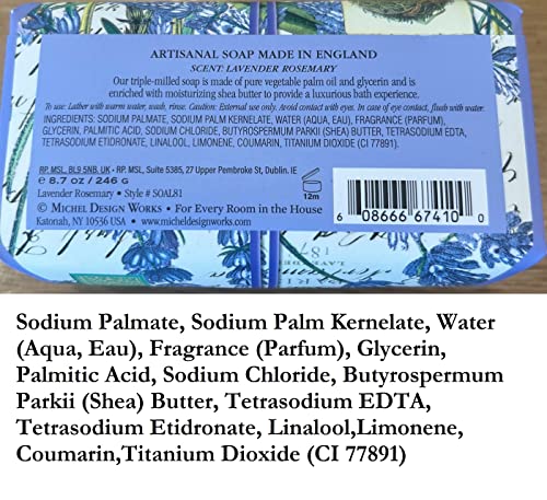 Large Bath Soap Bar: Lavender Rosemary by Michel Design