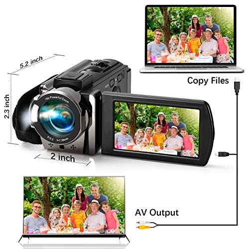 kimire Full HD 1080P Camcorder Camera with 2 Batteries