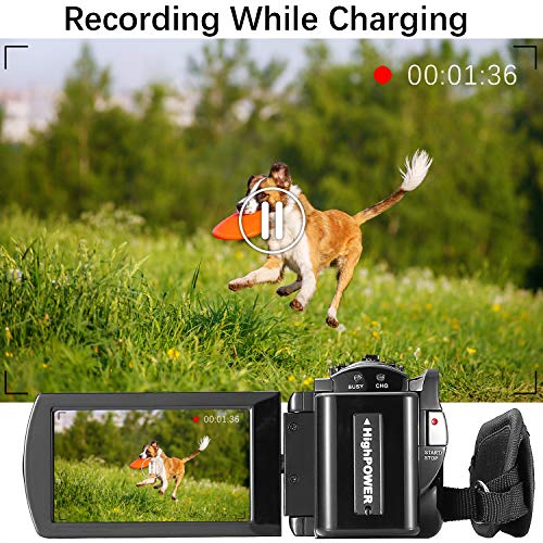 kimire Full HD 1080P Camcorder Camera with 2 Batteries
