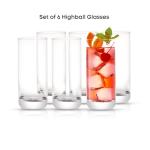 JoyJolt Faye Highball Glasses Set - Lead-Free Crystal