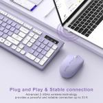 Purple Wireless Keyboard and Mouse Combo for PC/Home