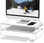 Clear Acrylic Monitor Stand Riser for Multi Media Storage
