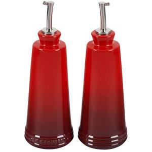 Le Creuset Stoneware Oil & Vinegar Set, Cerise