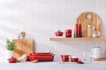 Le Creuset Stoneware Oil & Vinegar Set, Cerise
