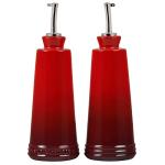 Le Creuset Stoneware Oil & Vinegar Set, Cerise