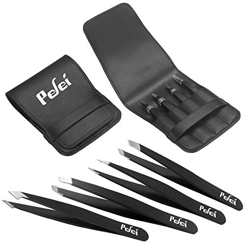 Professional Stainless Steel Tweezers Set for Precision Hair Removal