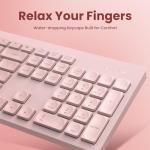 Ultra-Slim Pink Wireless Keyboard and Mouse Set, Keycaps