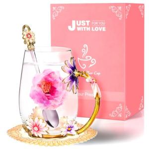 Enamel Glass Tea Cup for Women - Gift Idea