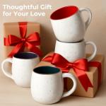 LIFVER Jumbo Ceramic Coffee Mugs Set of 4