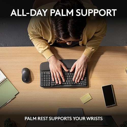 Logitech Wave Keys MK670 Combo, Ergonomic Wireless Keyboard