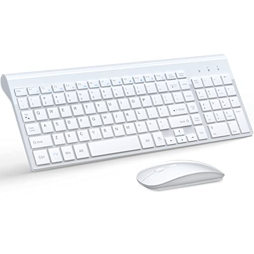 Wireless Ultra-Slim Keyboard and Mouse Combo Set, White