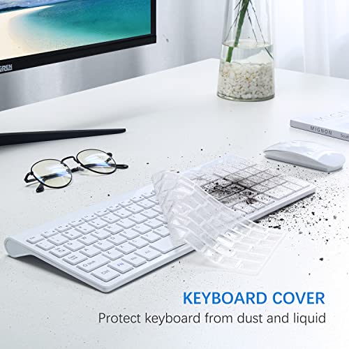 Wireless Ultra-Slim Keyboard and Mouse Combo Set, White