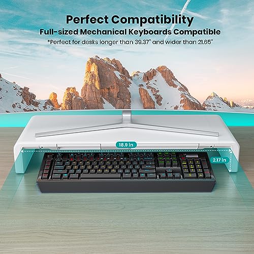 Klearlook Foldable Monitor Stand Riser, Adjustable Desk Shelf