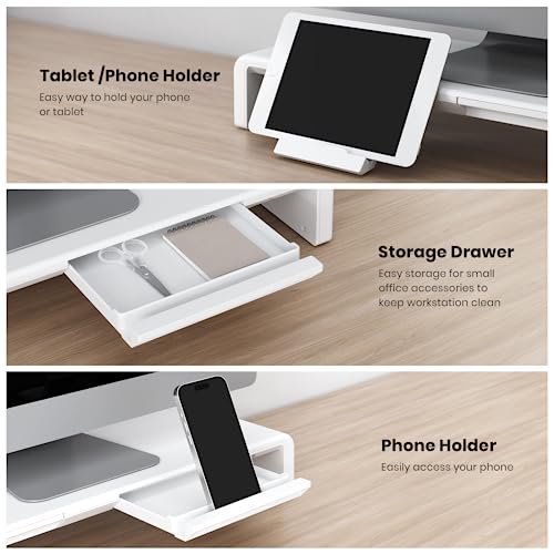 Klearlook Foldable Monitor Stand Riser, Adjustable Desk Shelf