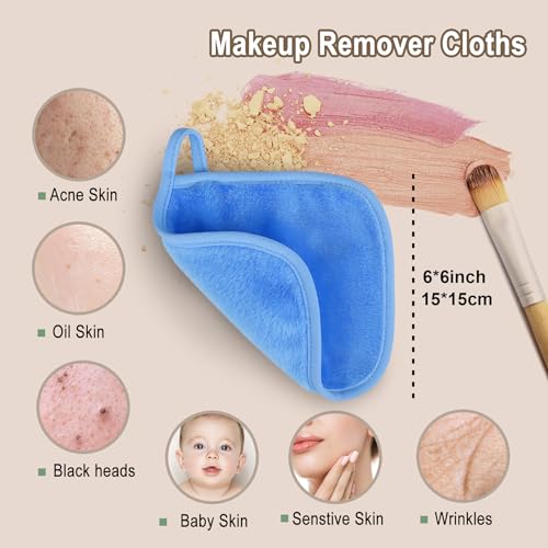 12 Pack Eco-Friendly Makeup Remover Cloth Set