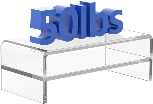 Clear Acrylic Monitor Stand Riser for Multi Media Storage