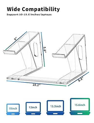 Acrylic Laptop Stand, Ergonomic Riser, Stable Holder