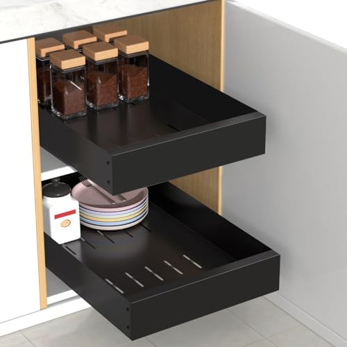 Carbon Steel Pull-Out Cabinet Organizer, Pantry Storage Shelves