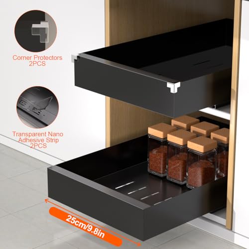 Carbon Steel Pull-Out Cabinet Organizer, Pantry Storage Shelves