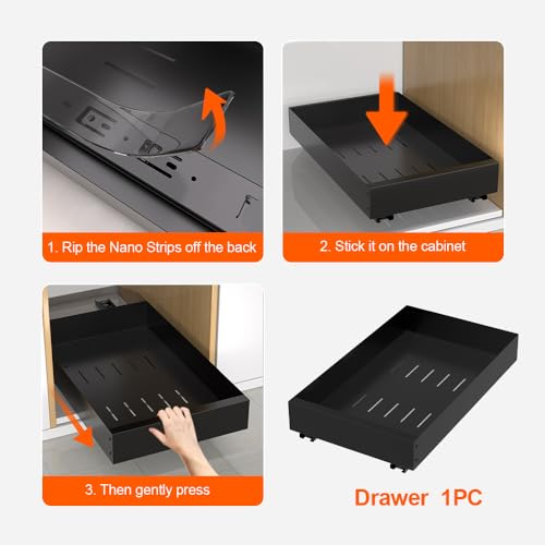 Carbon Steel Pull-Out Cabinet Organizer, Pantry Storage Shelves