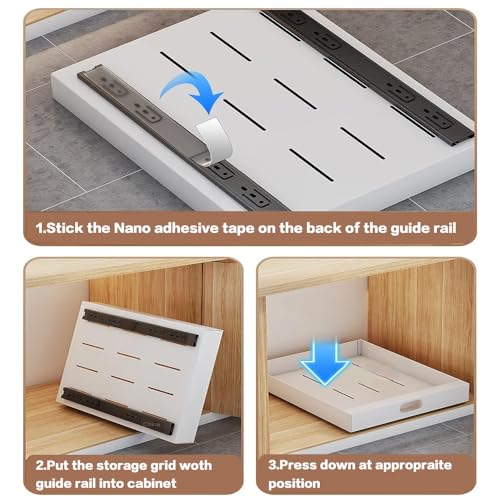 2 Pack Pull Out Cabinet Organizer with Adhesive