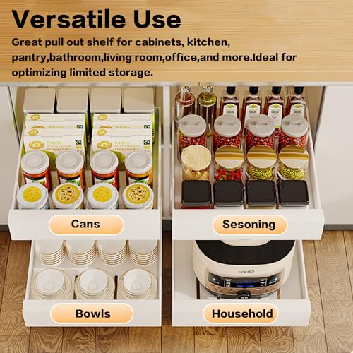 2 Pack Pull Out Cabinet Organizer with Adhesive