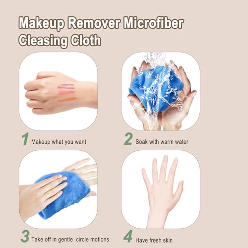 12 Pack Eco-Friendly Makeup Remover Cloth Set
