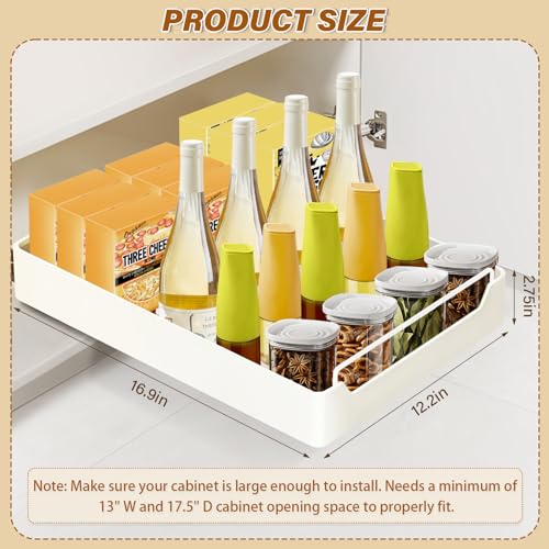 Adhesive Pull Out Cabinet Organizer: Carbon Steel Sliding Shelf