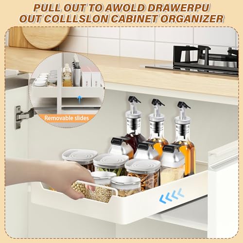 Adhesive Pull Out Cabinet Organizer: Carbon Steel Sliding Shelf