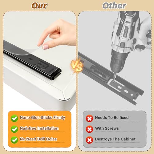 Adhesive Pull Out Cabinet Organizer: Carbon Steel Sliding Shelf