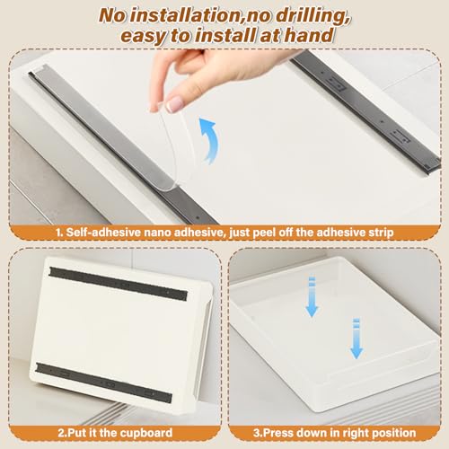 Adhesive Pull Out Cabinet Organizer: Carbon Steel Sliding Shelf