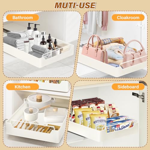 Adhesive Pull Out Cabinet Organizer: Carbon Steel Sliding Shelf