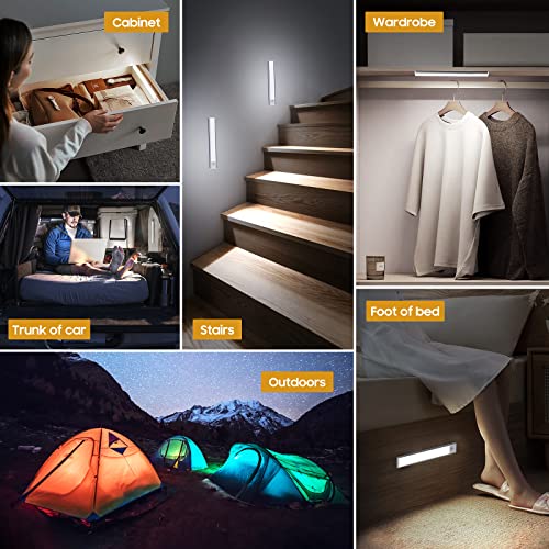 Motion Sensor USB Rechargeable Under Cabinet Lights, 3-pack