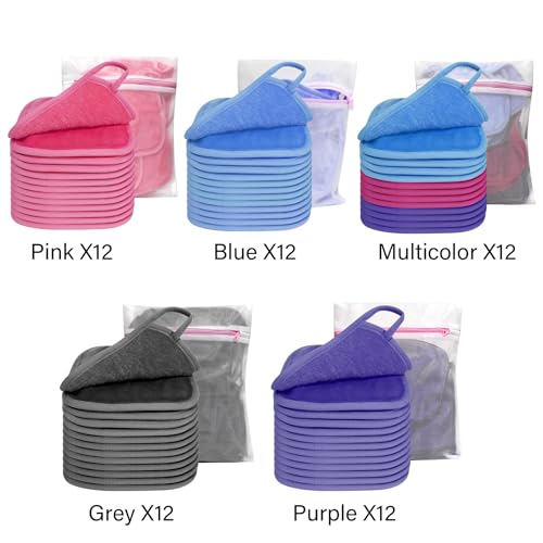 12 Pack Eco-Friendly Makeup Remover Cloth Set