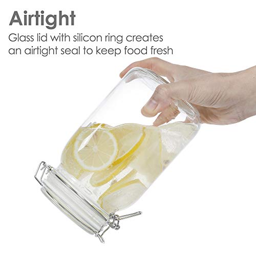 50oz Airtight Glass Jars with Lids for Kitchen Organization