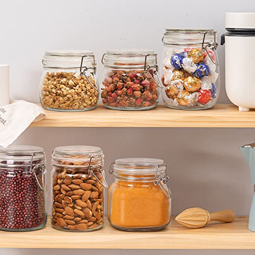 6-Piece Airtight Glass Canister Set for Kitchen Storage