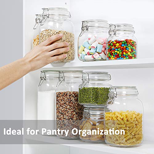 50oz Airtight Glass Jars with Lids for Kitchen Organization