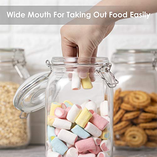 50oz Airtight Glass Jars with Lids for Kitchen Organization