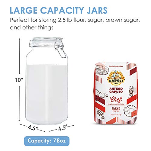 3 Pack Glass Food Storage Jars with Airtight Lids